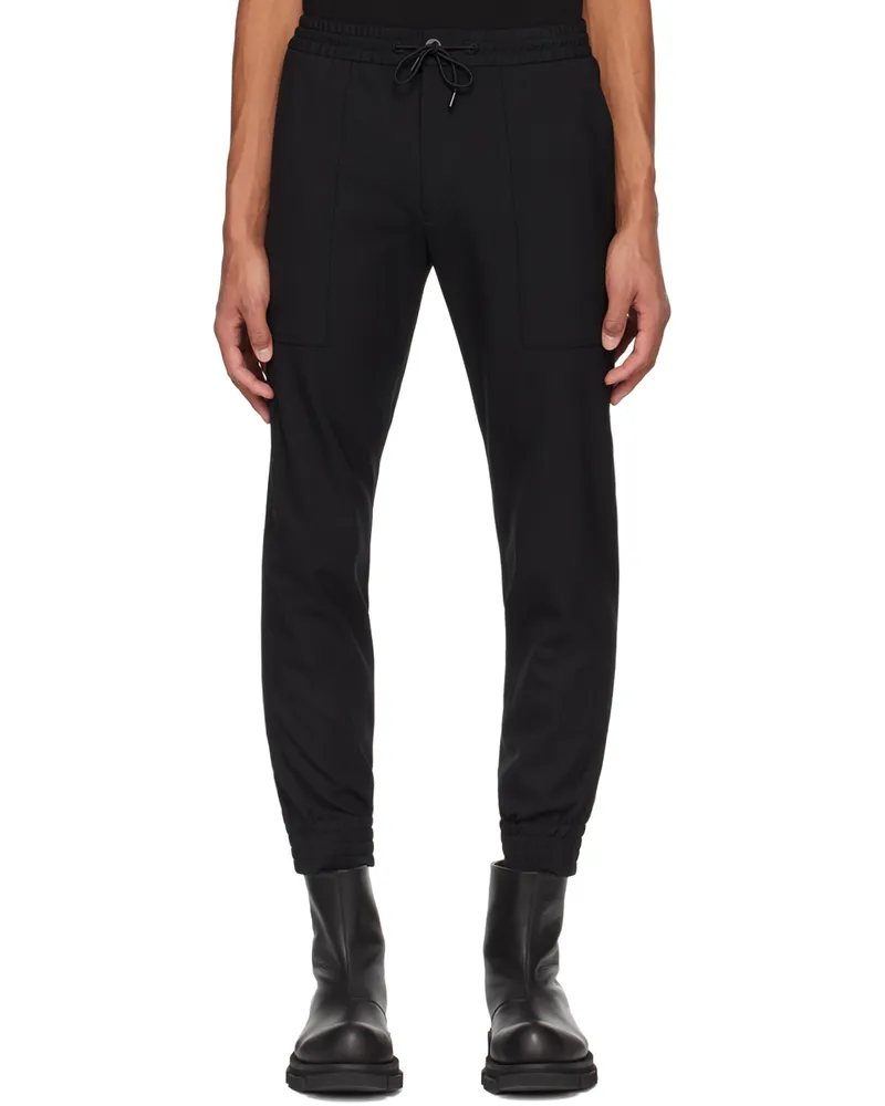 SOLID HOMME Black Drawstring Trousers 727b