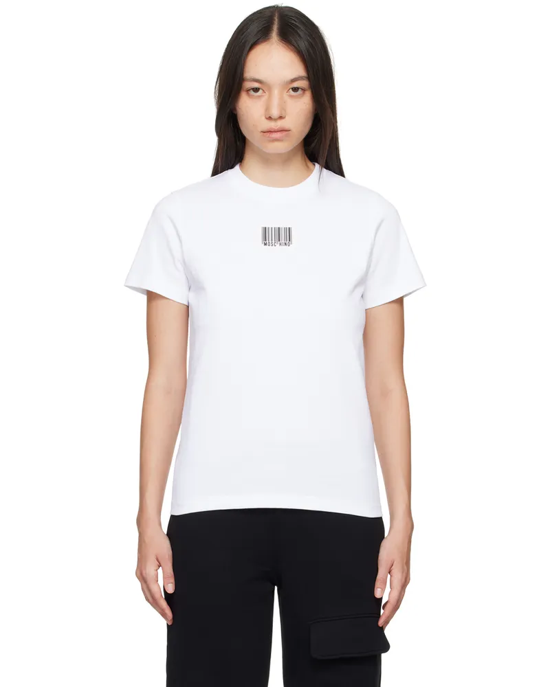 Moschino White Barcode T-Shirt 0001