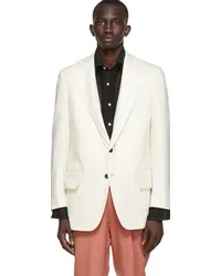 Factor's SSENSE Exclusive Off-White Wool & Cashmere Single Breasted Blazer Bone