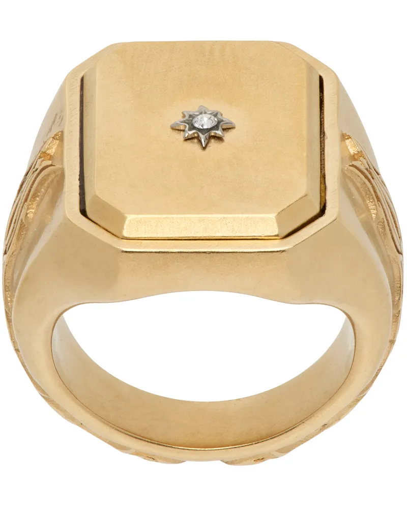 Maison Margiela Gold Enamel Signet Ring 965