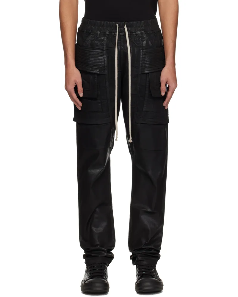 DRKSHDW by Rick Owens Black Hollywood Creatch Denim Cargo Pants 09