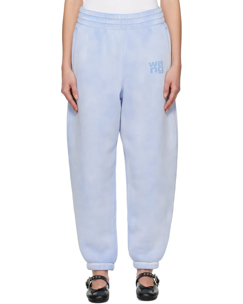 Alexander Wang Blue Puff Logo Sweatpants Washed