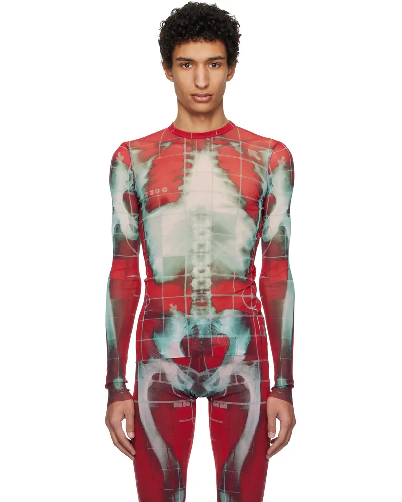 Jean Paul Gaultier SSENSE Exclusive Red & Blue 'The Squeletor' Top 3058-red