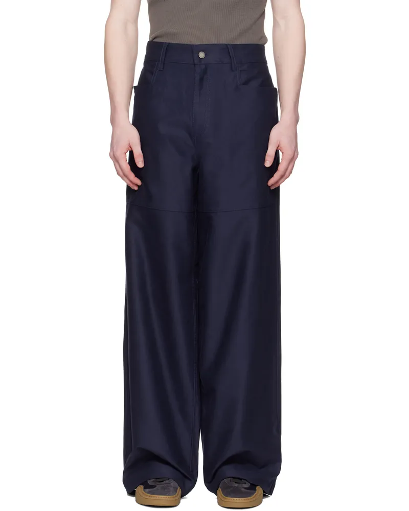SERAPIS Navy Wide Sailor Trousers Blue