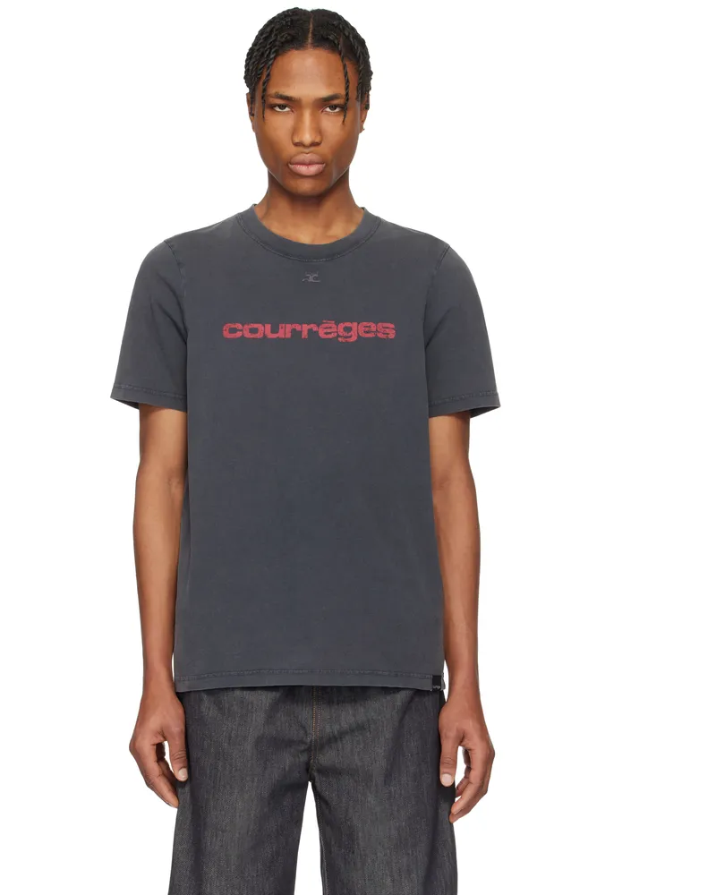 Courrèges Gray 'AC' Printed Stone T-shirt B168
