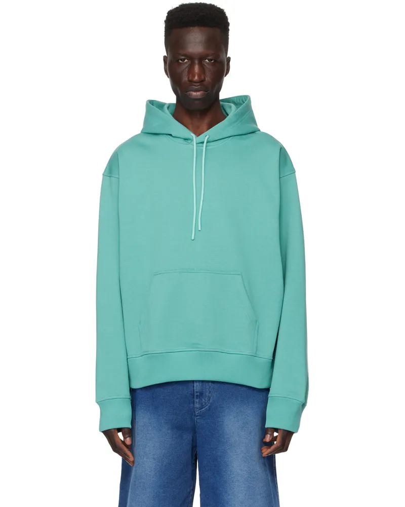 SOLID HOMME Blue Embroidered Hoodie 707l