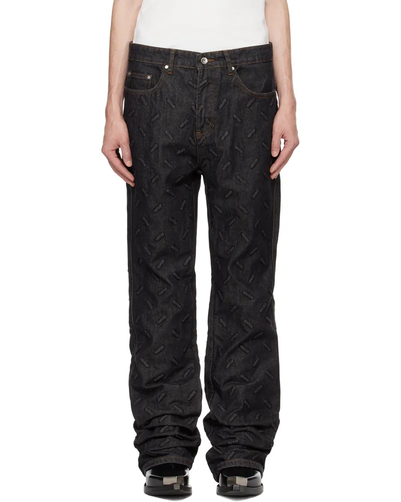 WHO DECIDES WAR Black Thread Plate Jeans Coal