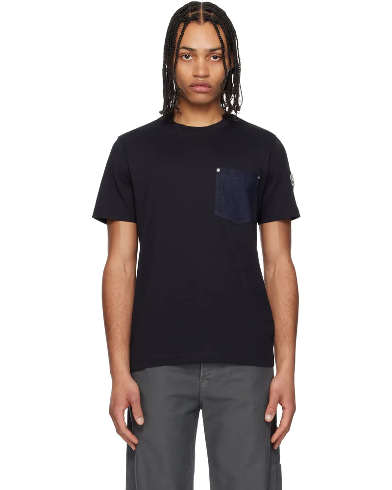 Moncler Navy Cotton & Denim Pocket T-shirt 778