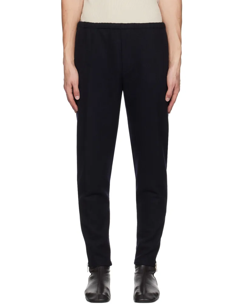 Dries van Noten Navy Drawstring Trousers 509