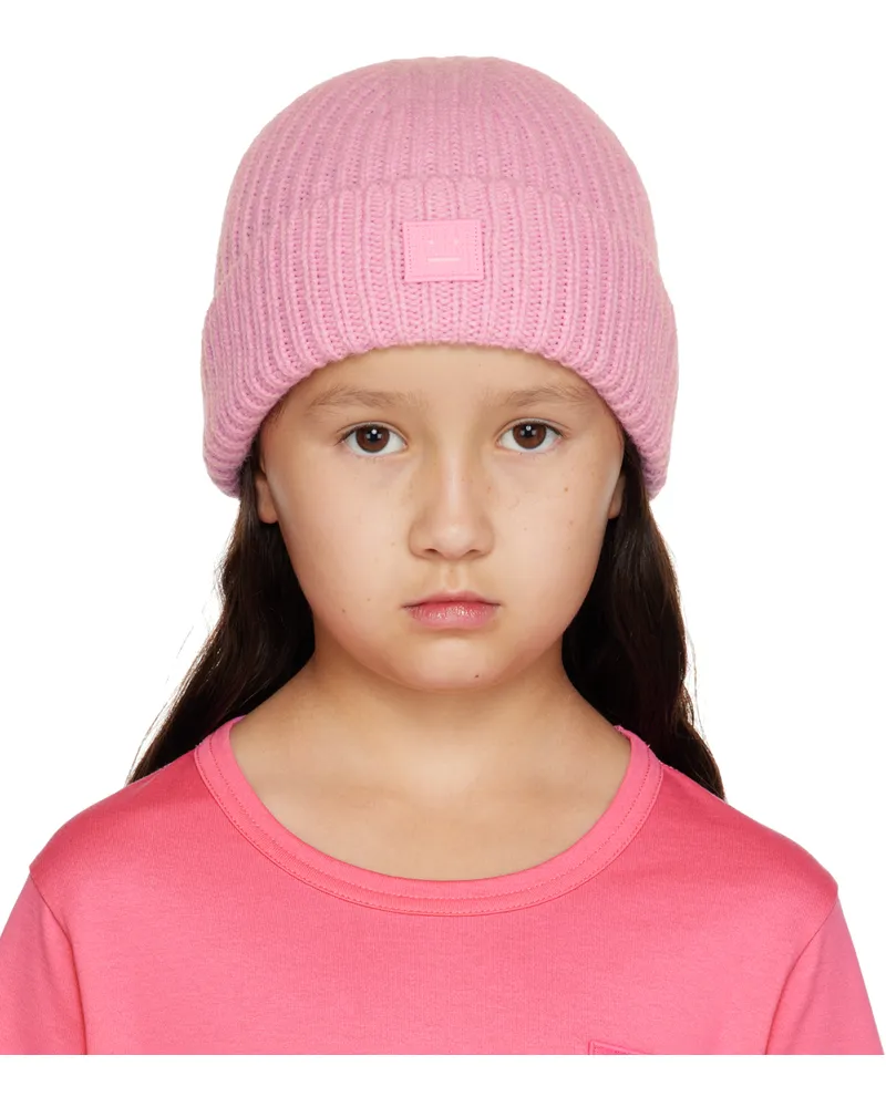 Acne Studios Kids Pink Patch Beanie D40006-