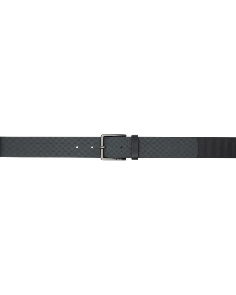 HUGO BOSS Black Embossed Structure Belt 001-black