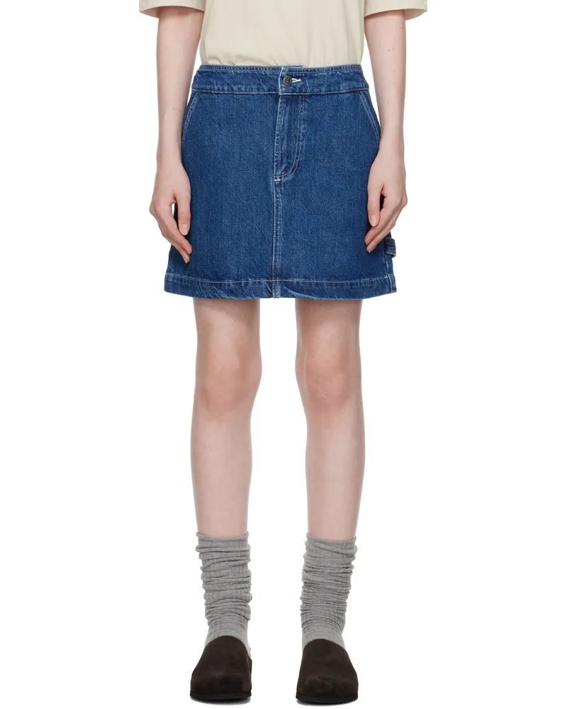 A.P.C. Blue Christie Denim Miniskirt Ial