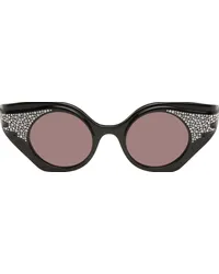 Gucci Black Crystal Cat-Eye Sunglasses Black