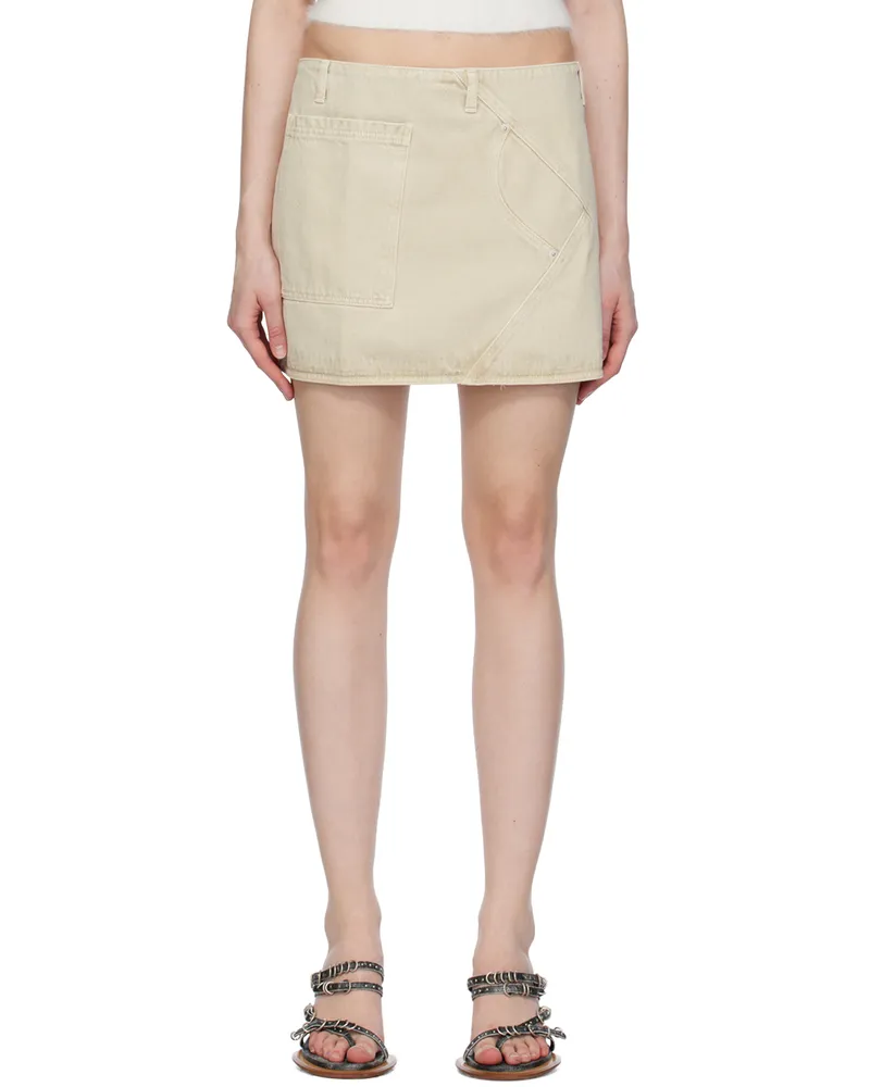 GIMAGUAS Beige Beverly Denim Miniskirt Ecru