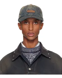 Acne Studios Blue Denim Logo Cap Dark