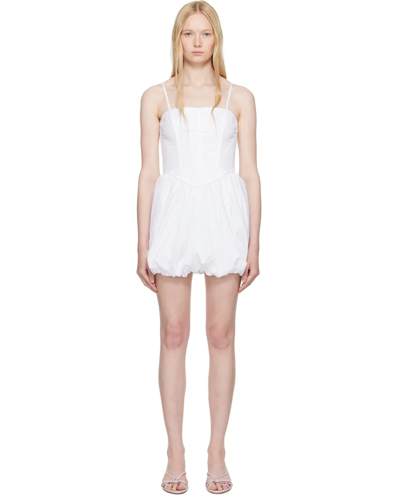 Fleur Du Mal White Poplin Bubble Minidress White