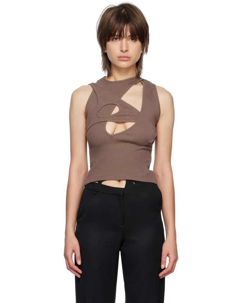 SRVC Brown Cut-Out Tank Top Brown