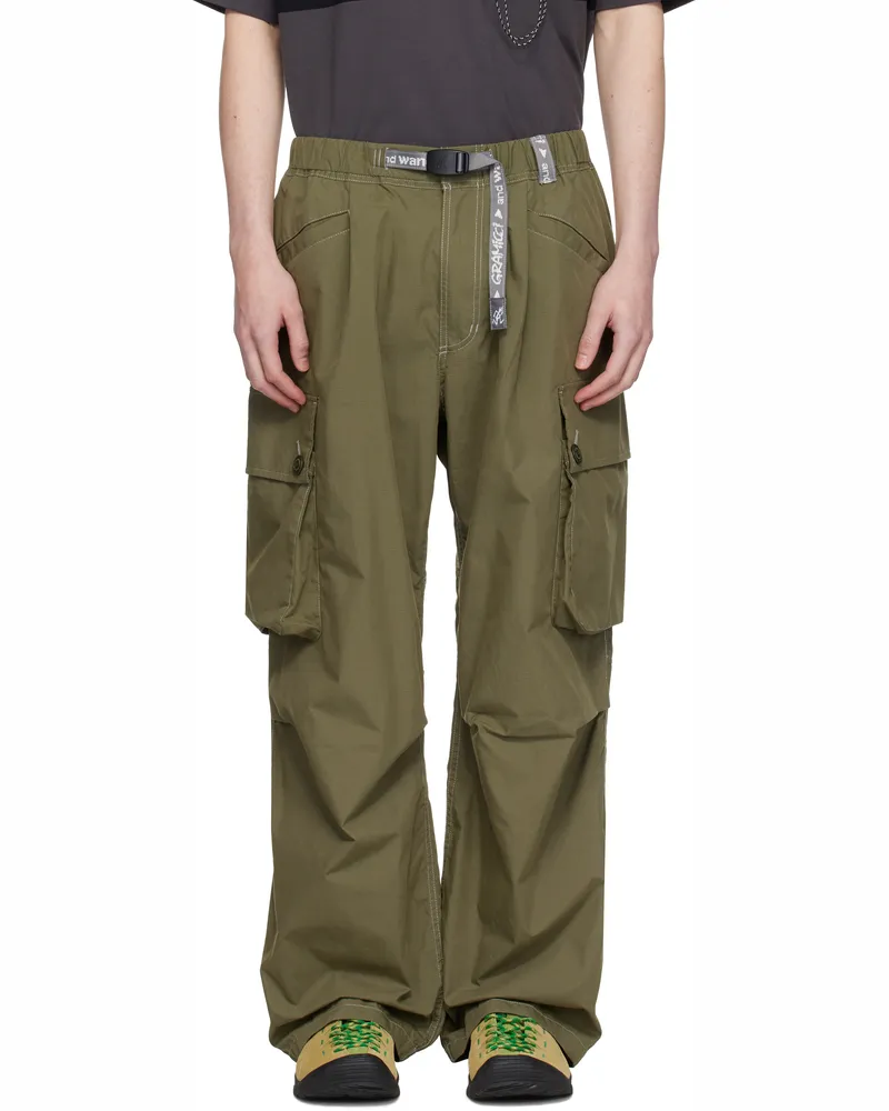 and wander Khaki Gramicci Edition Military Wide Cargo Pants Khaki