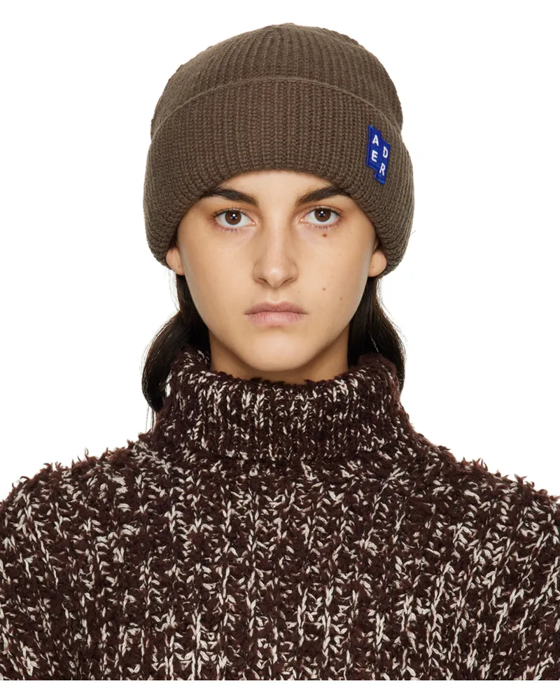 Adererror Brown Logo Beanie Brown