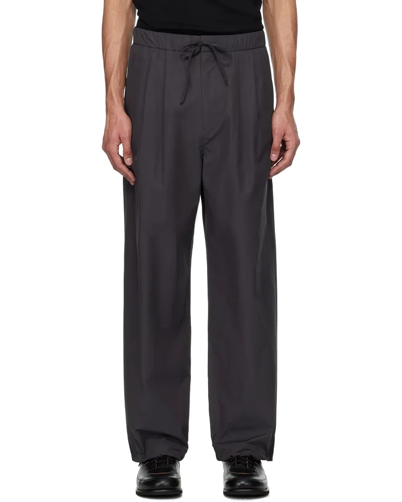 AMOMENTO Gray Drawstring Trousers Charcoal