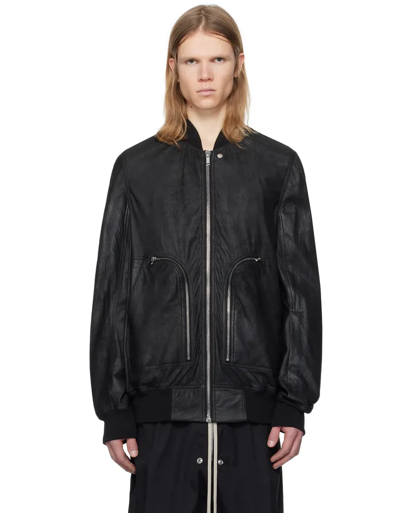 Rick Owens Black Hollywood Flight Leather Jacket 09