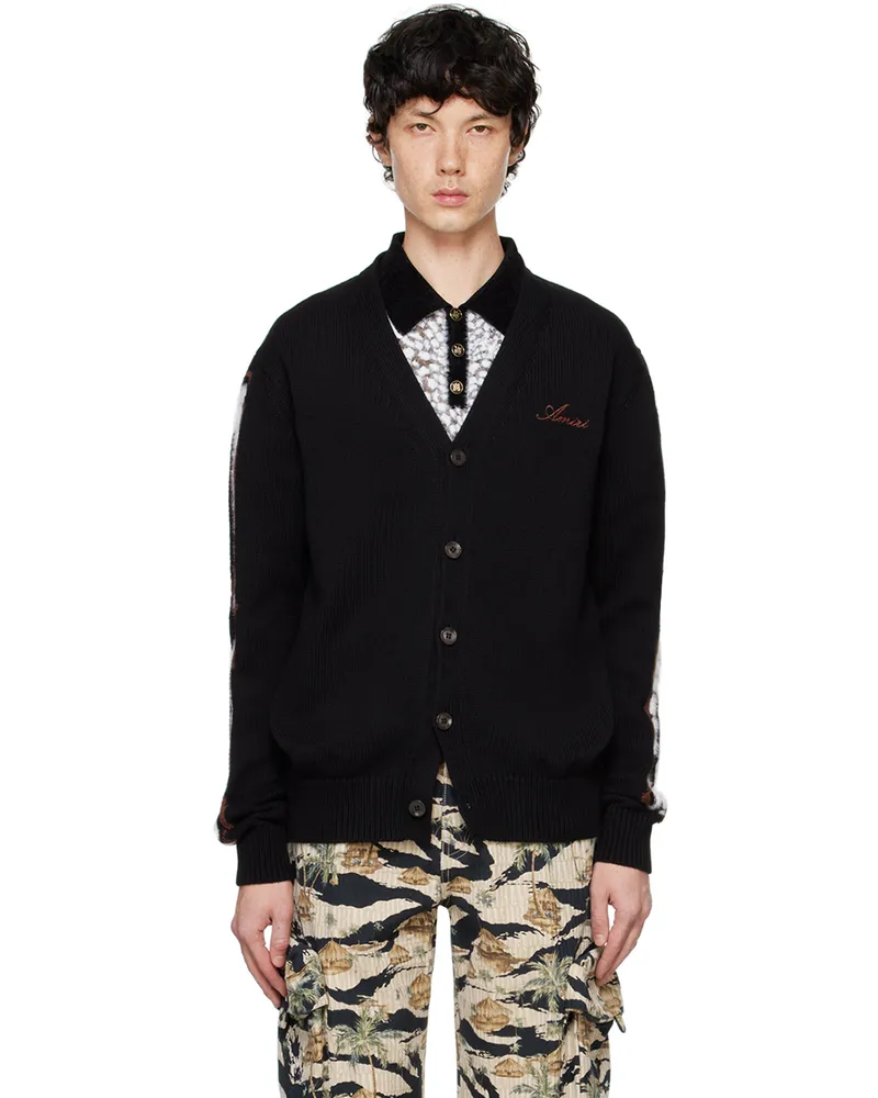 Amiri Black Leopard Bones Cardigan Black