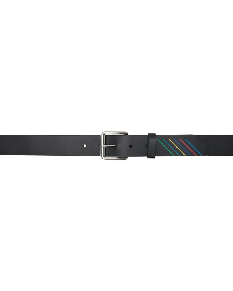 Paul Smith Black Sports Stripe Belt 79
