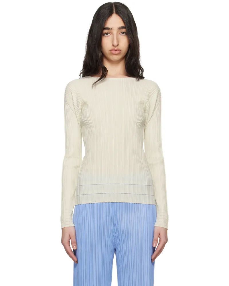 Issey Miyake Off-White Soft Pleats Sweater 04