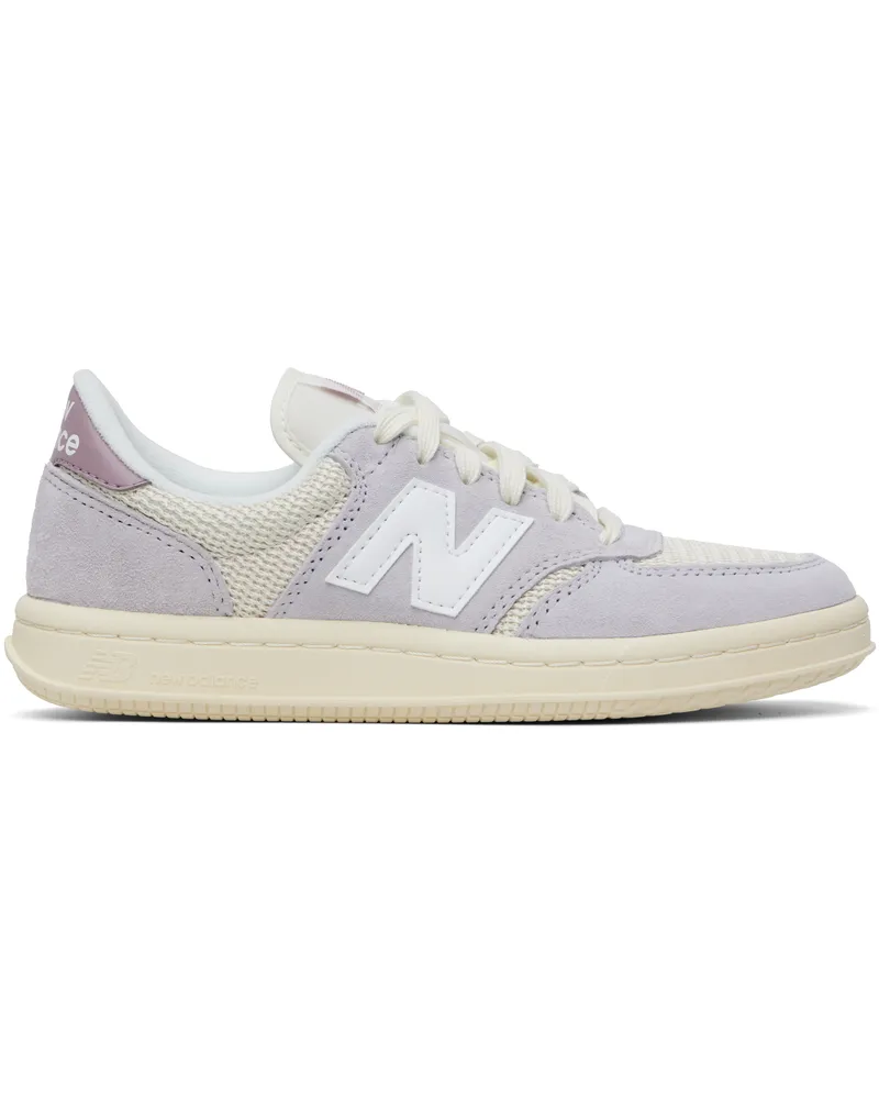 New Balance Off-White & Purple T500 Sneakers Pearl