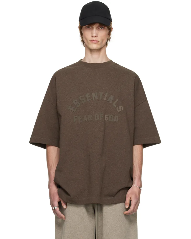 Fear of God Brown Bonded T-Shirt Heather