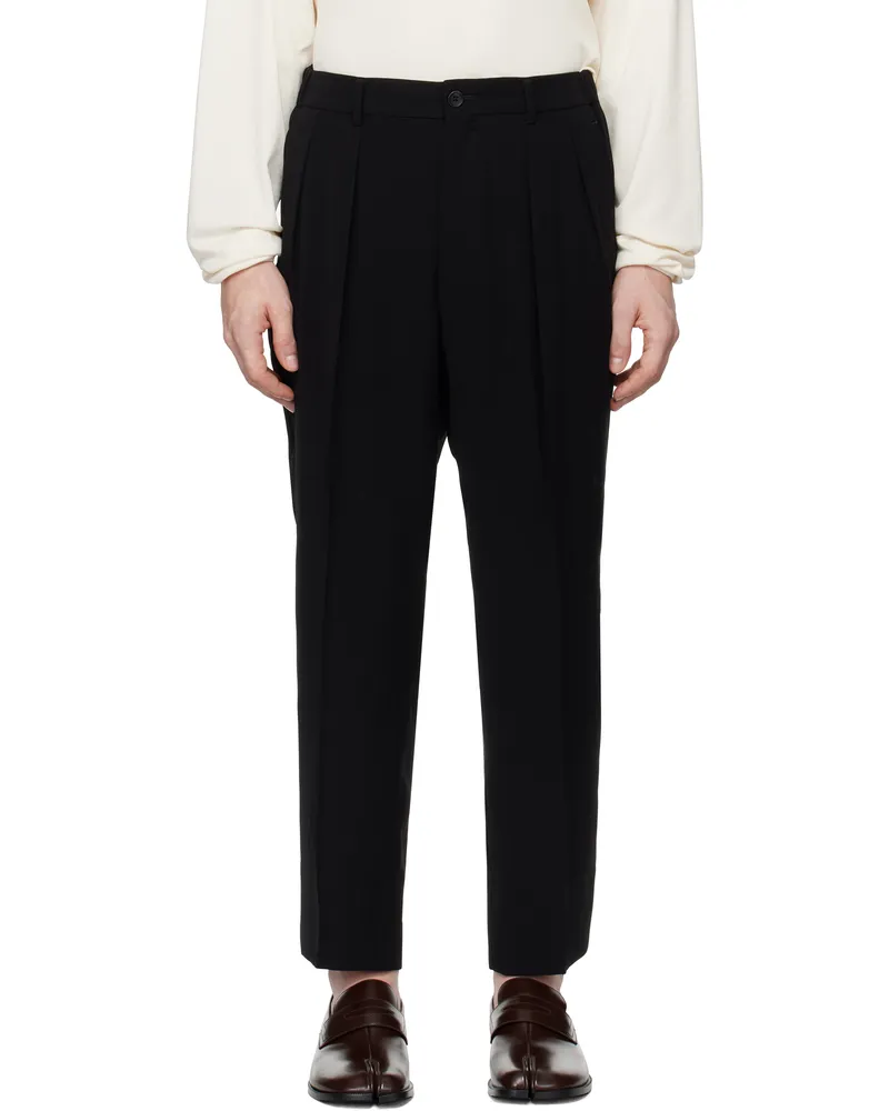 RAINMAKER KYOTO Black Shirring Trousers Black