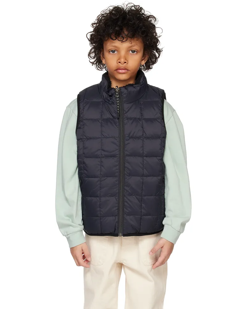 TAION Kids Black Quilted Reversible Vest Black