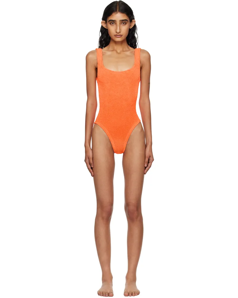 Hunza G Orange Square Neck Swimsuit Orange