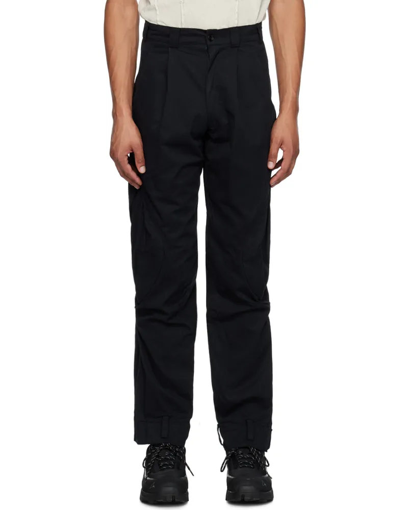 Hyein Seo Black Pleated Cargo Pants Black
