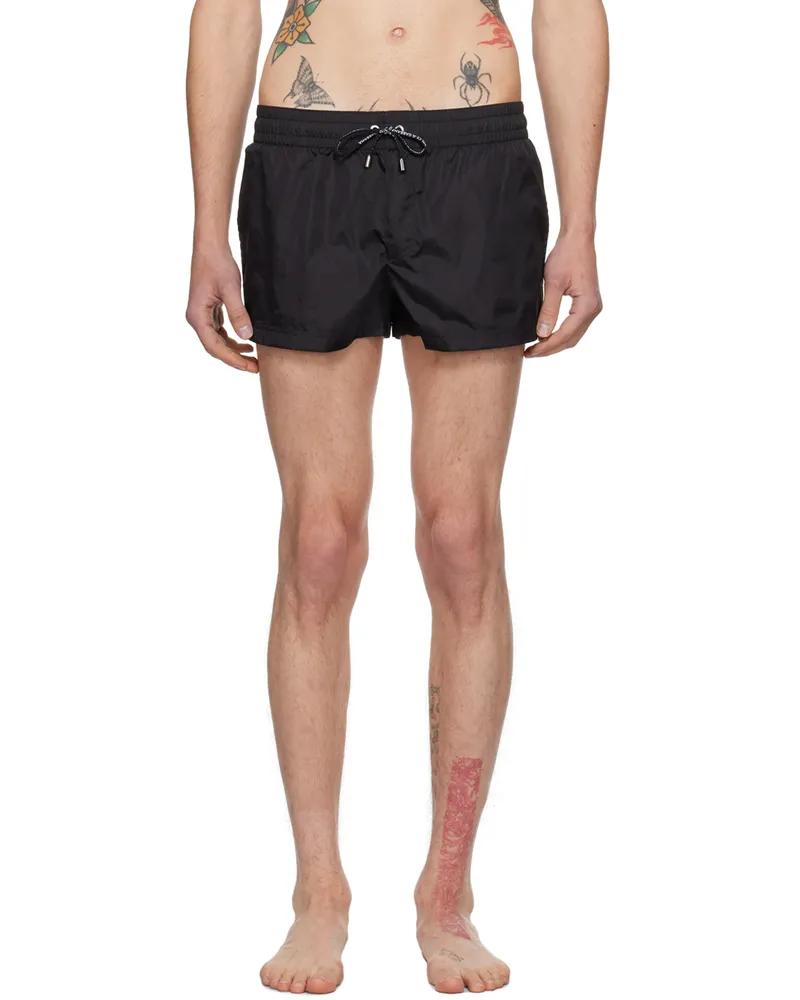 Dolce & Gabbana Black Drawstring Swim Shorts Dg