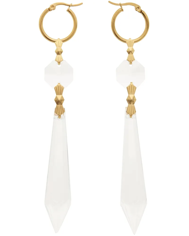 Tanner Fletcher Gold Chandelier Crystal Earrings Brass