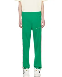 Palm Angels Green Striped Track Pants Green