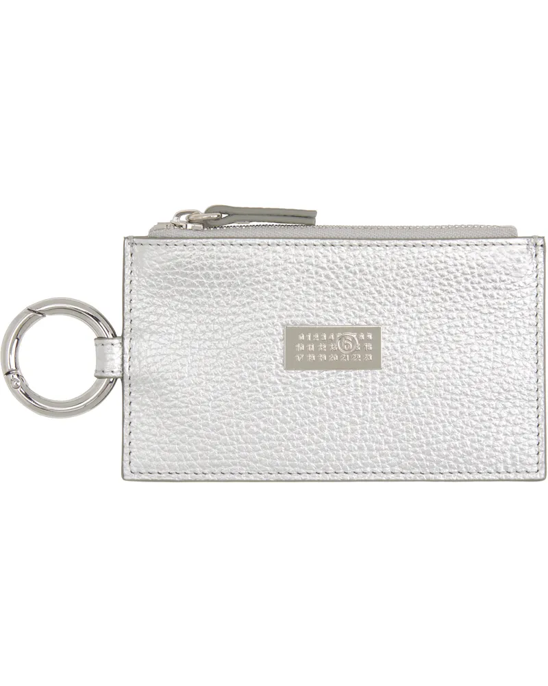 Maison Margiela Silver Laminated Grainy Leather Card Holder T9002