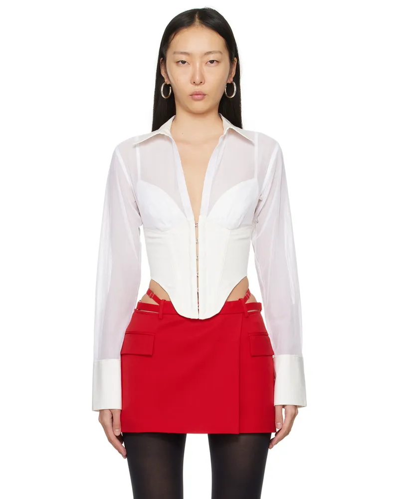 Dion Lee White Grid Shirt White