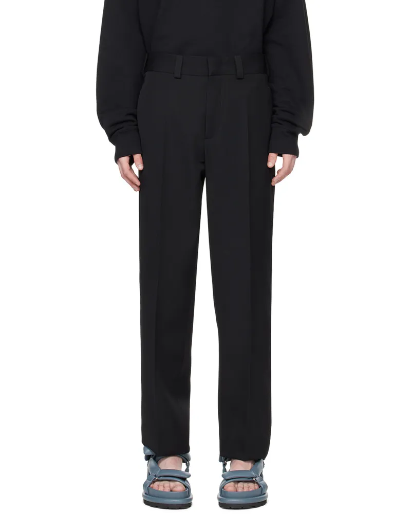 Jil Sander Black Creased Trousers 001