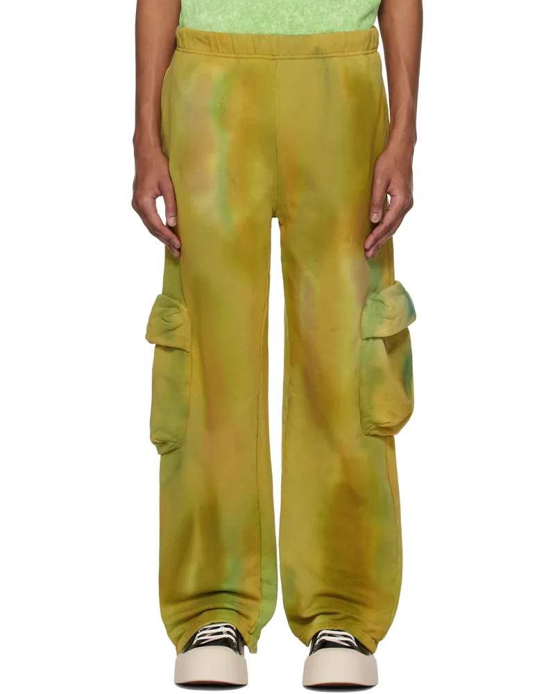 Collina Strada Yellow Deadstock Cotton Cargo Sweatpants Sea