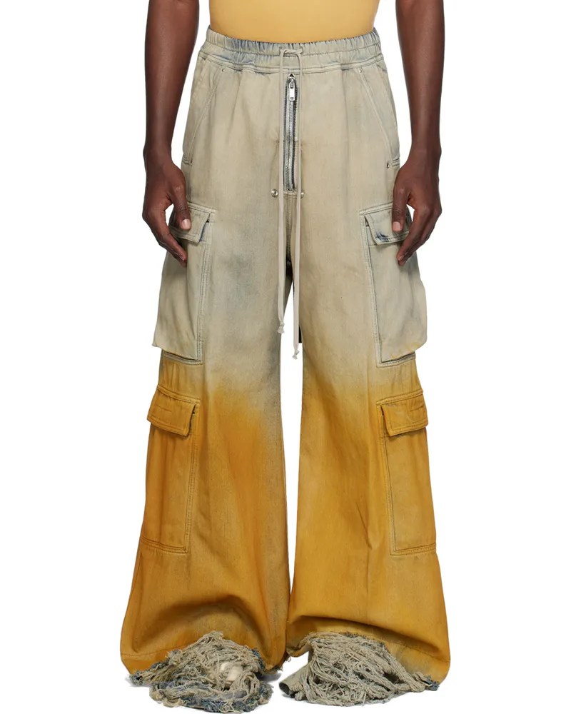 DRKSHDW by Rick Owens Blue & Orange Jumbo Belas Cargo Pants 4653d