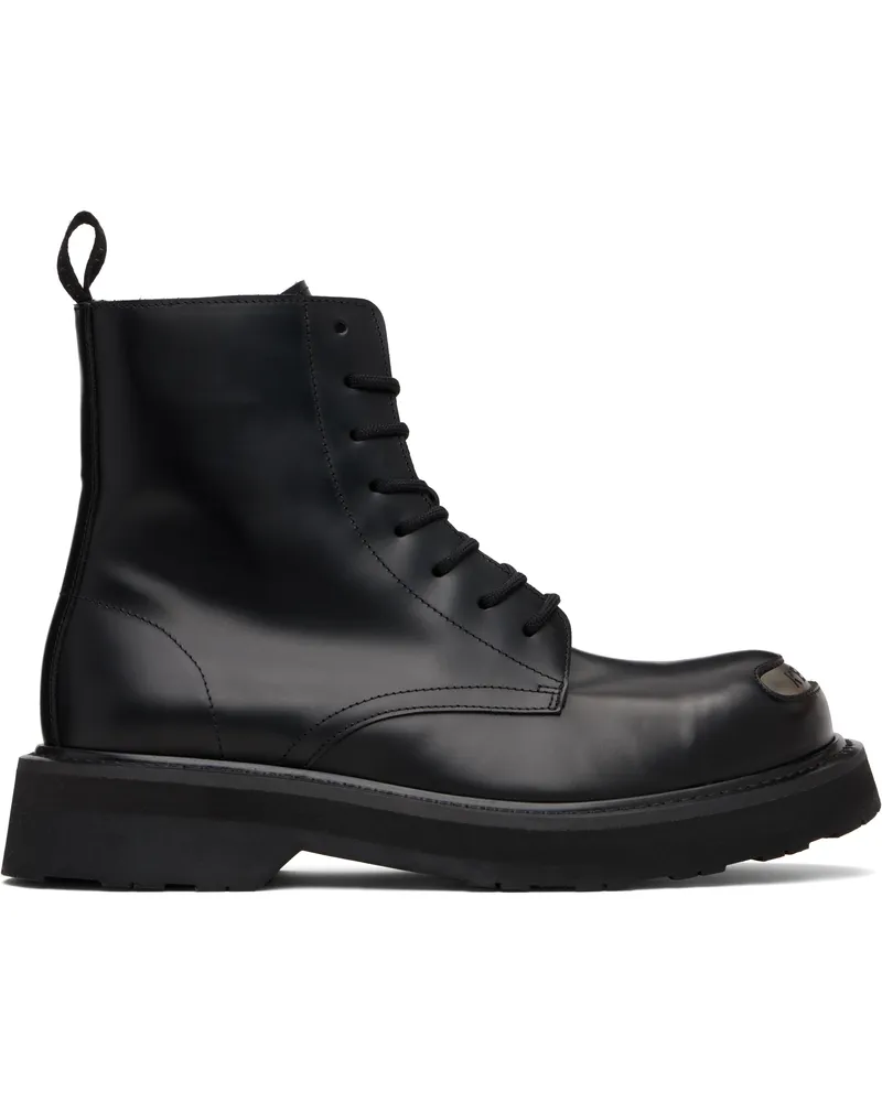 Kenzo Black Kenzo Paris KENZOSMILE Lace Up Boots Black