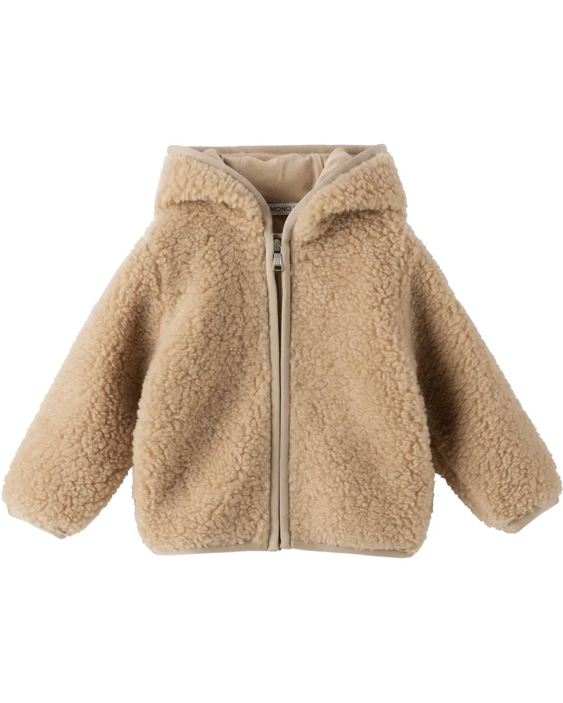 Moncler Baby Beige Teddy Zip-Up Hoodie 239