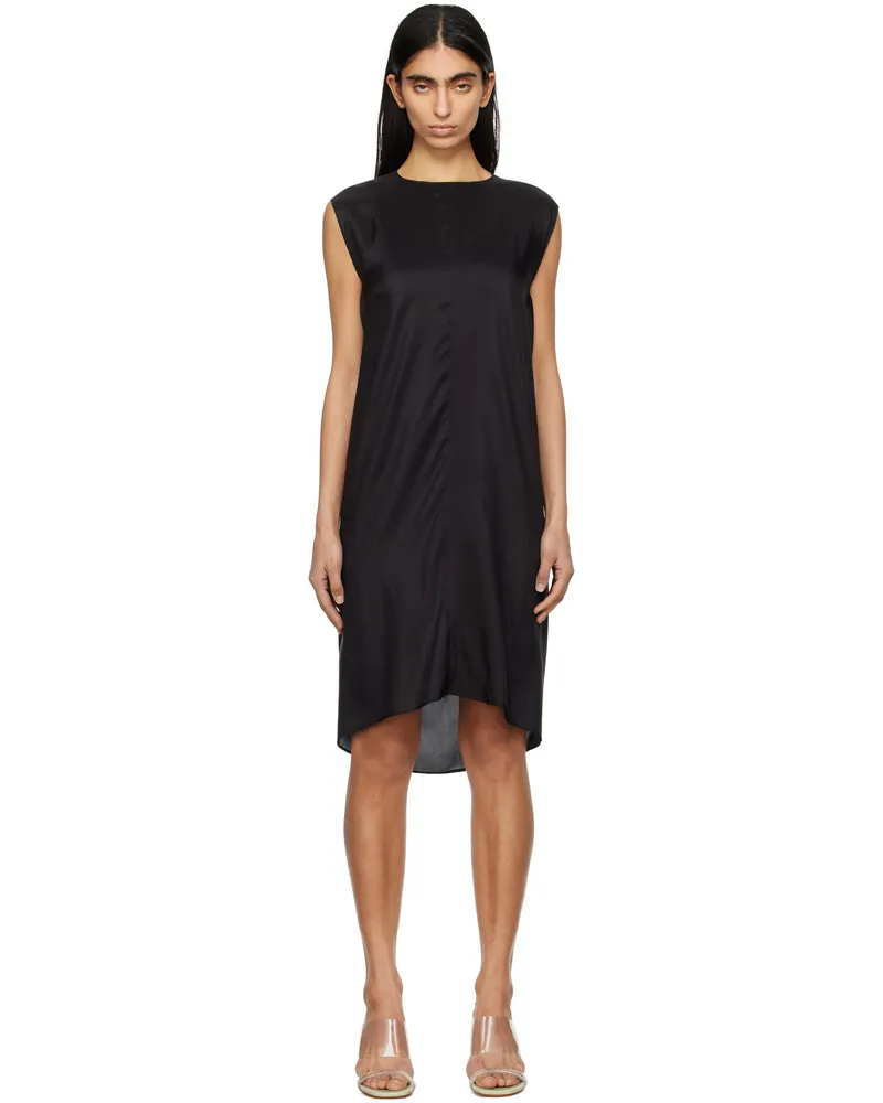 Maison Margiela Black Light Silk Shift Midi Dress 900