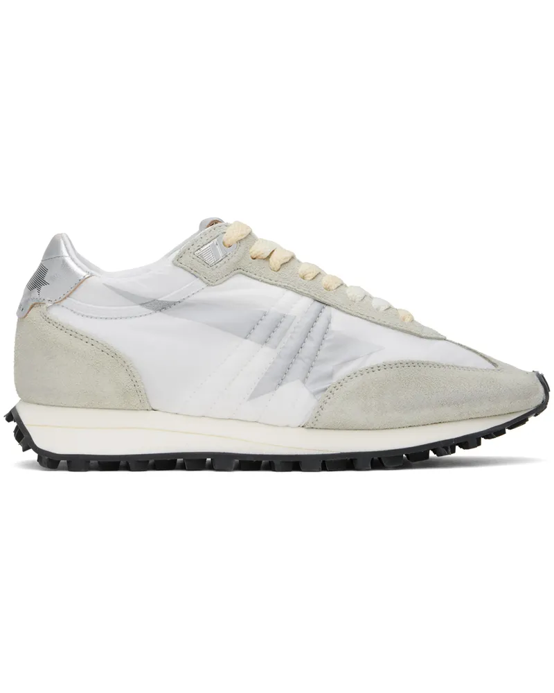 Golden Goose Gray & White Running Marathon M77 Sneakers White