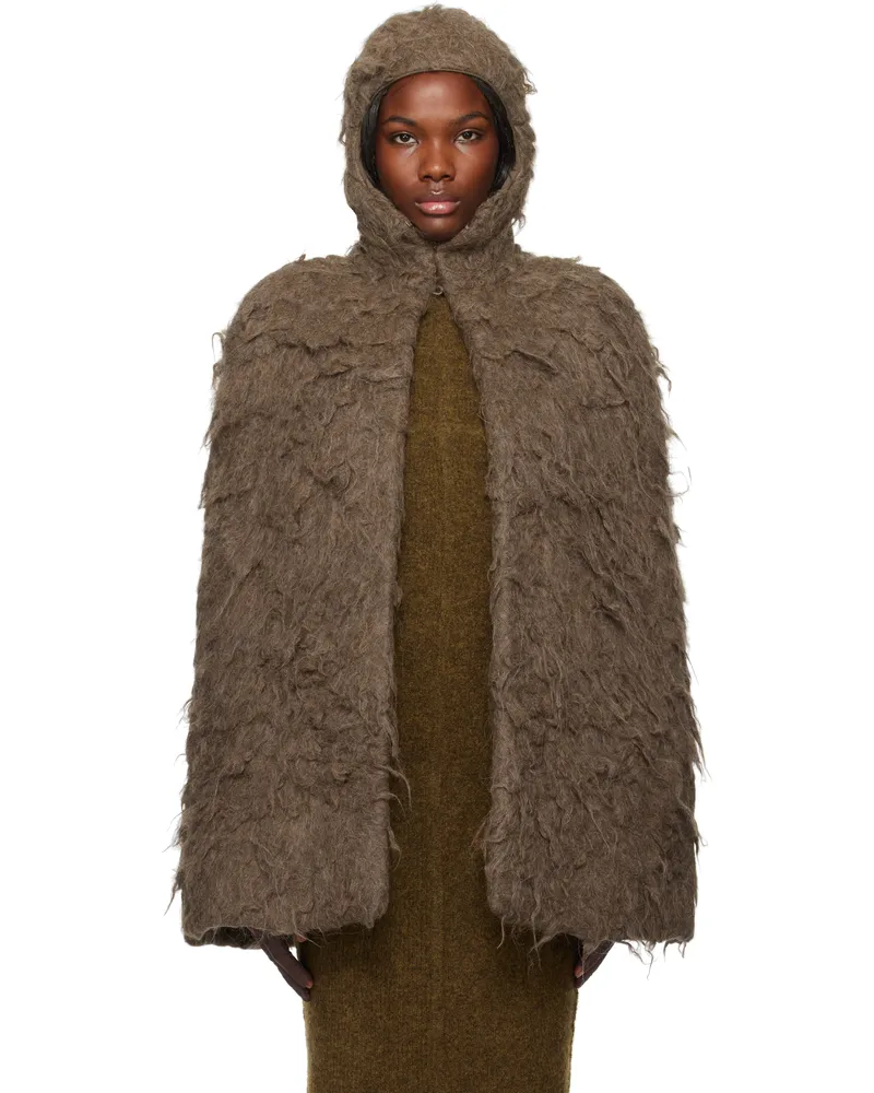 Rick Owens Brown Porterville Cape Jacket 134