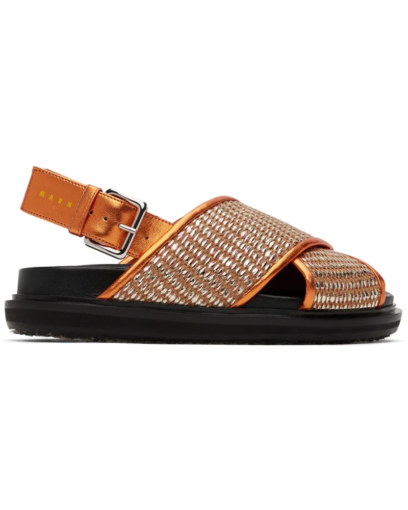 Marni Orange Fussbett Sandals Z624r