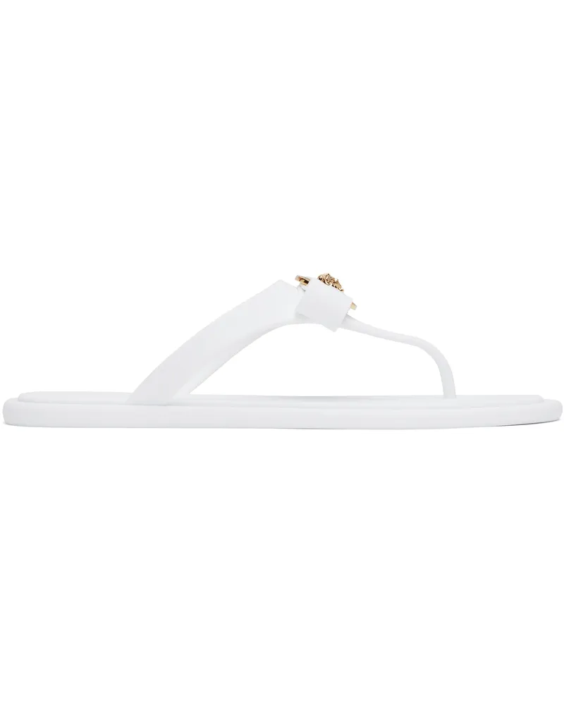 Versace White Gianni Ribbon Flip-Flops 1w56v-porcelain