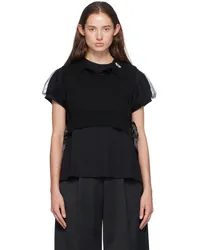 Simone Rocha Black Embellished Knit Vest Black